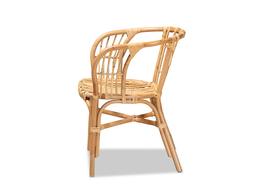Baxton Studio Sheraton Modern and Contemporary Natural Finished Rattan Armchair 