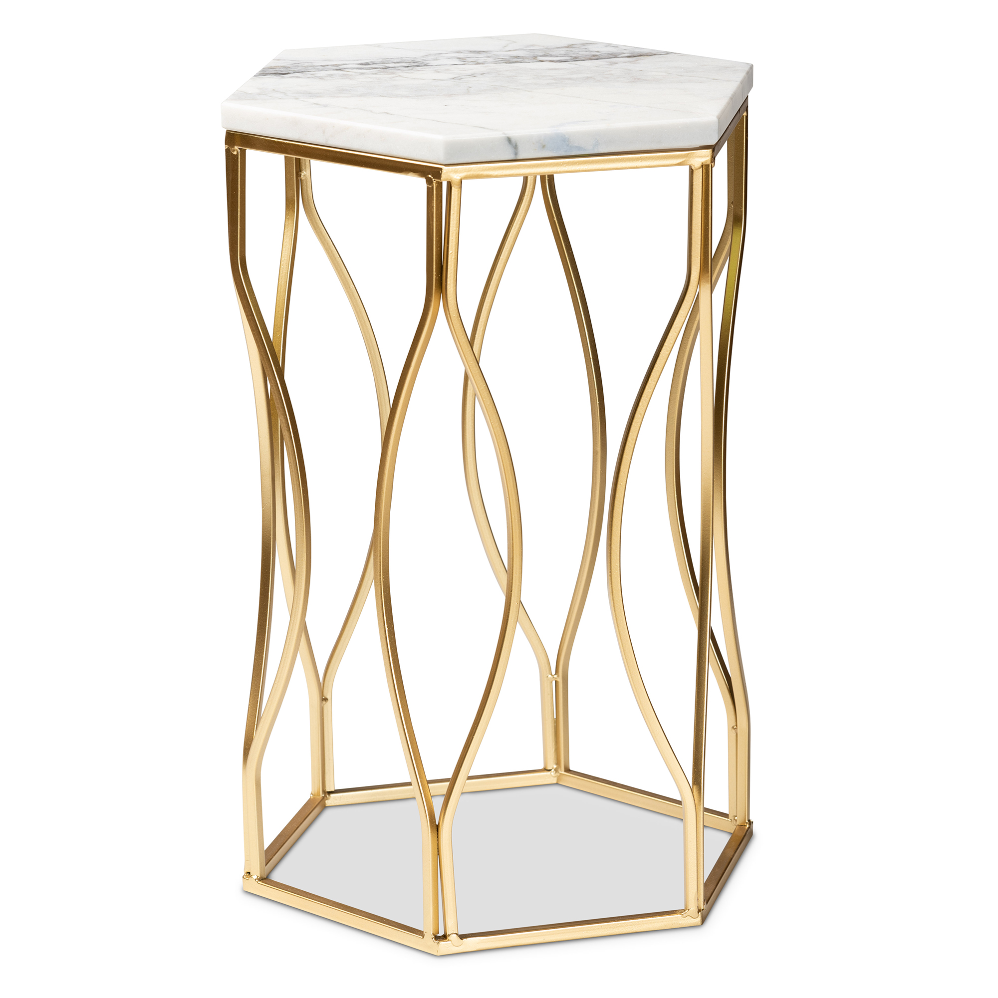 Baxton Studio Kalena Modern and Contemporary Gold Metal End Table with