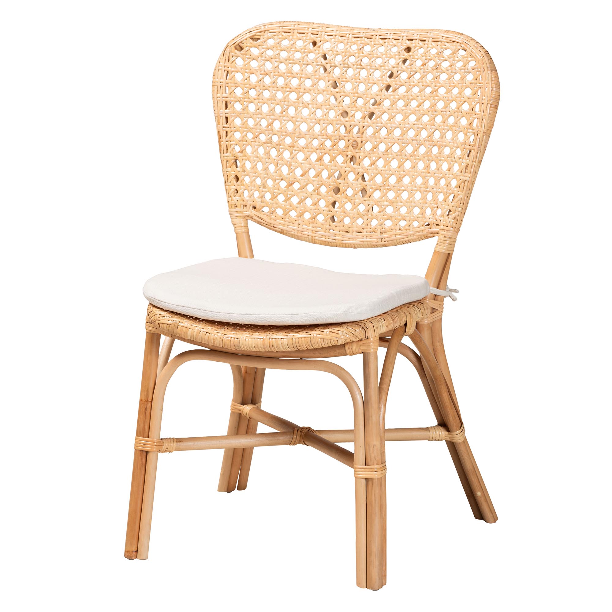 bali & pari Nadira Modern Bohemian Natural Brown Finished Rattan Dining Chair Affordable modern furniture in Chicago, classic dining room furniture, modern dining chairs, cheap dining chairs