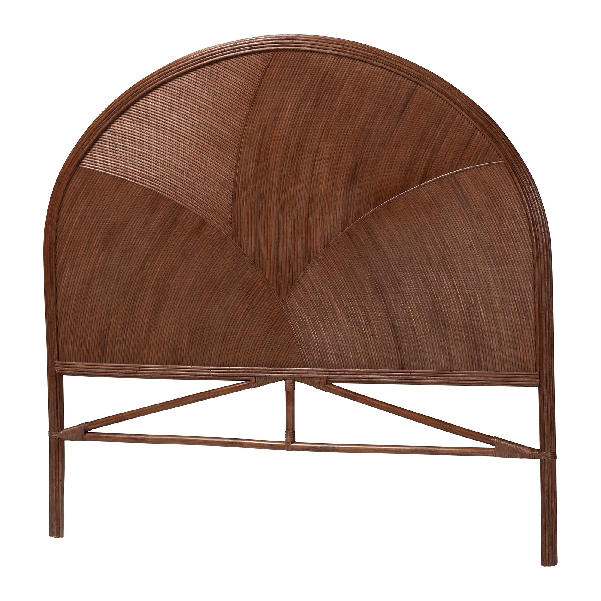 bali & pari Seana Bohemian Dark Brown Rattan Queen Size Standalone Headboard Affordable modern furniture in Chicago, classic twin headboard, modern twin headboard, cheap twin headboard