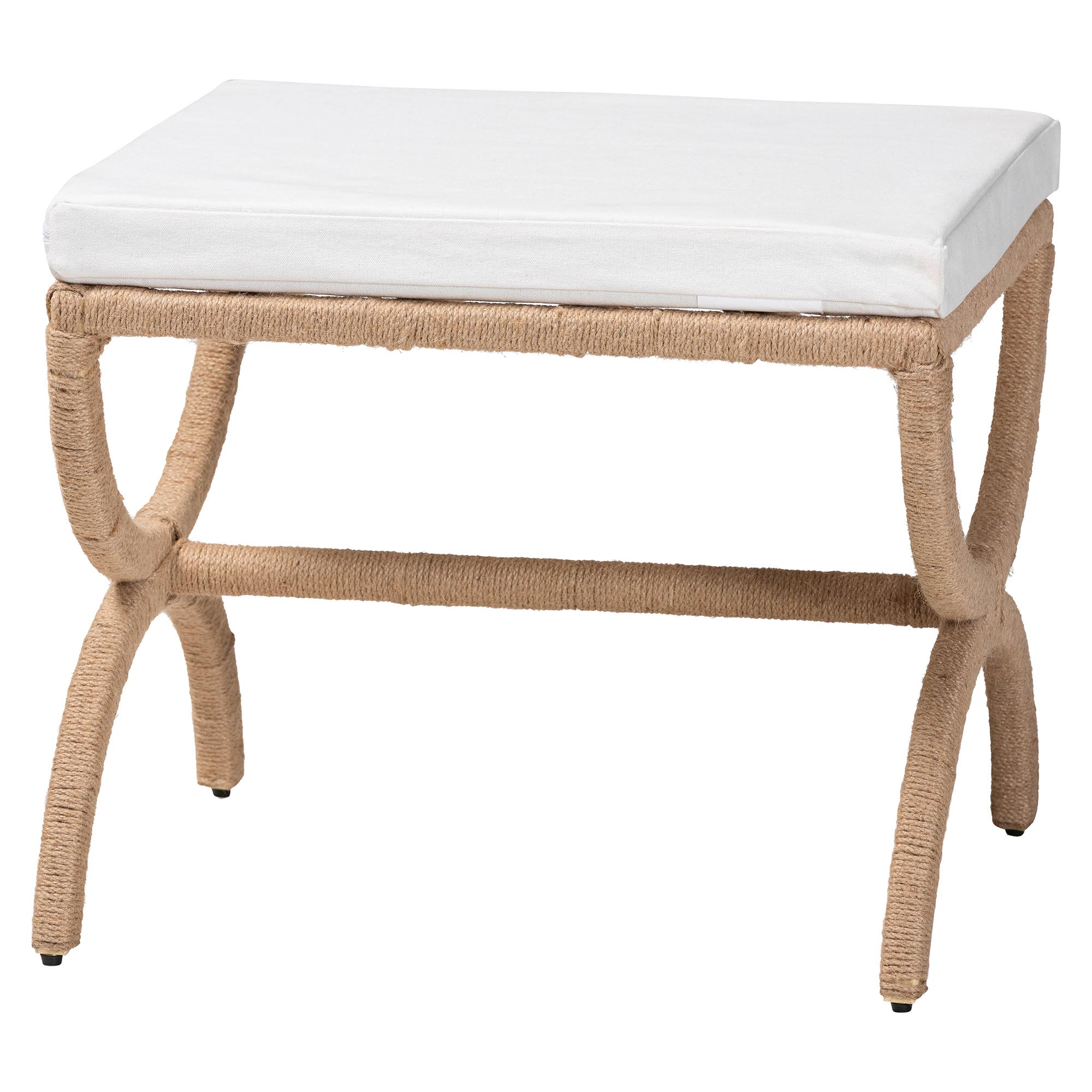 bali & pari Maliyah Japandi Natural Jute Ottoman Affordable modern furniture in Chicago, classic living room furniture, modern ottoman, cheap ottoman