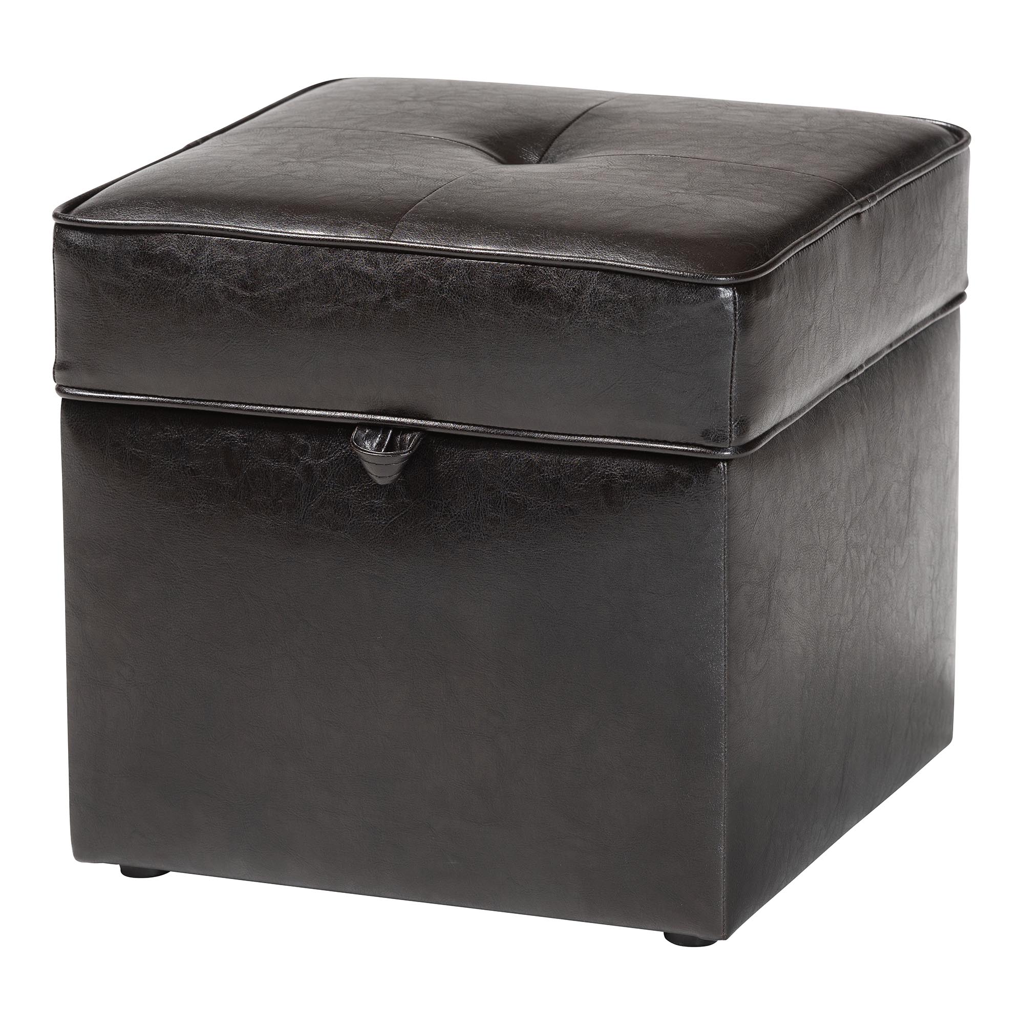 Baxton Studio Sydney Brown Modern Ottoman - Storage Ottoman affordable modern furniture in Chicago, Living Room Furniture, Sydney Brown Modern Ottoman
