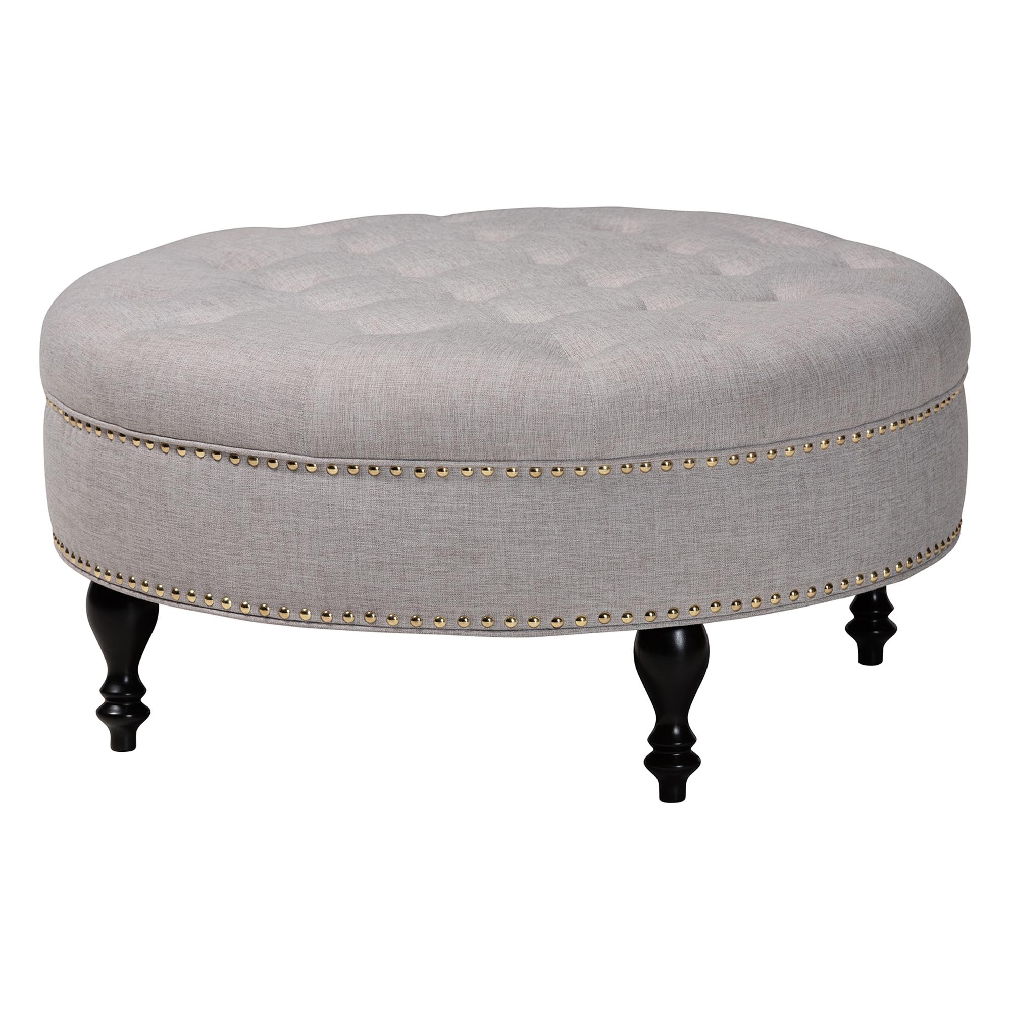 Baxton Studio Palfrey Beige Linen Modern Tufted Ottoman affordable modern furniture Chicago, Palfrey Beige Linen Modern Tufted Ottoman, Living Room Furniture Chicago